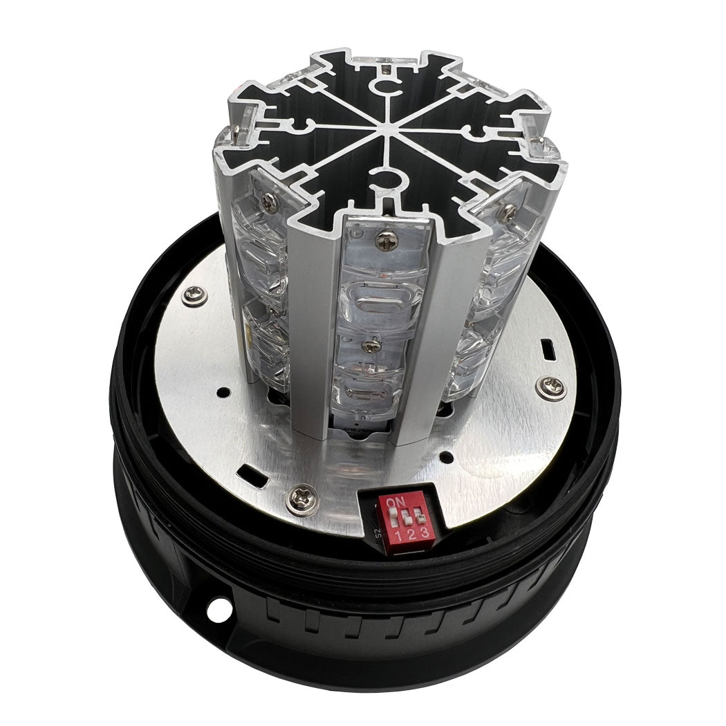 Gyrophare leds orange cabochon transparent