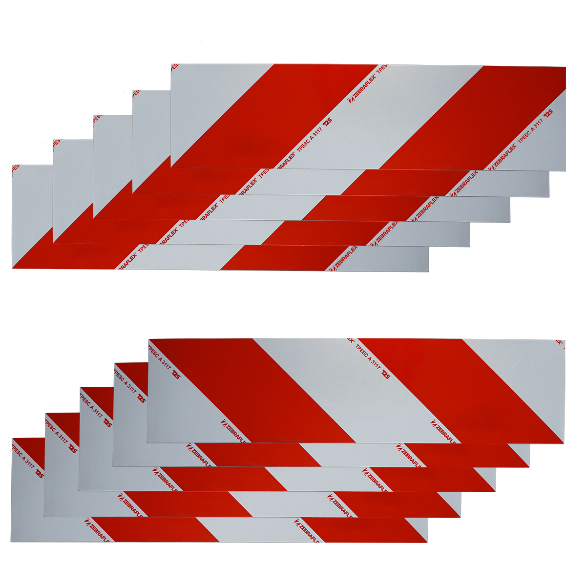 Kit de bandes alternées rouge et blanche magnétique