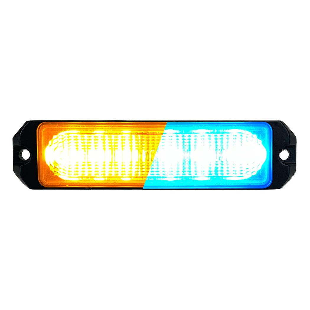 Feu de pénétration bicolore orange et bleu extra plat