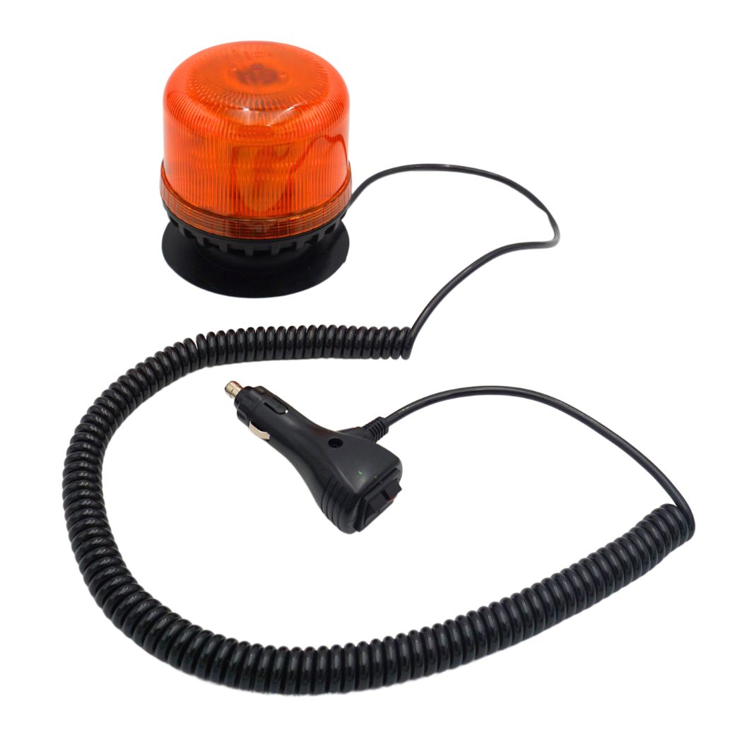 Gyrophare à leds orange fixation magnétique Classe 2 (câble 5m)